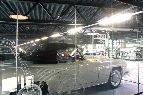 Oldtimer-Loft Glasscheibe